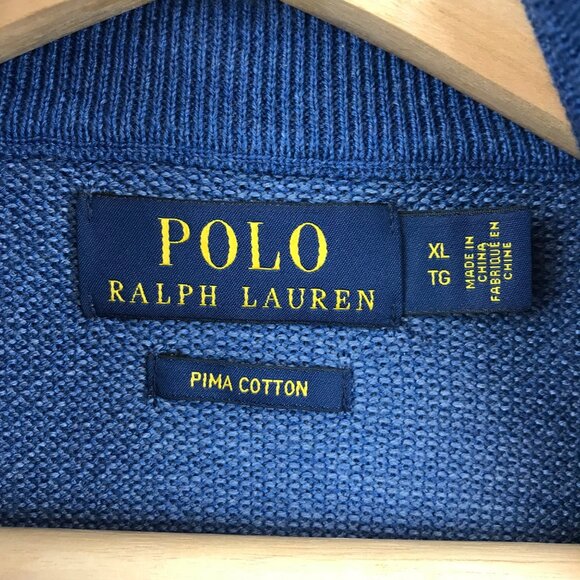 Polo Ralph Lauren Mens Blue Zip-Up Sleeveless Sweater Vest Size XL Cotton - Picture 4 of 9